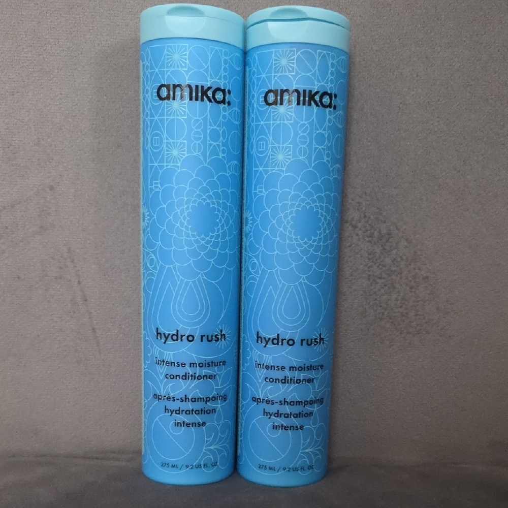 amika Hydro Rush Intense Moisture Conditioner Duo - Aqua Blue